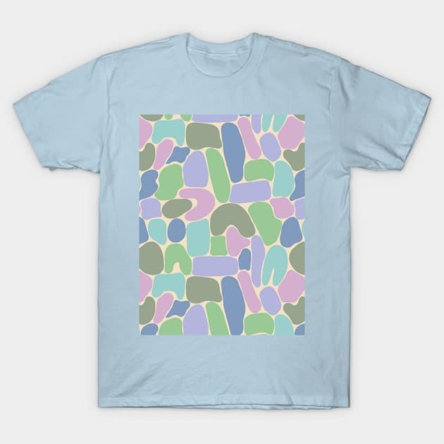 Colorful abstract shapes pattern in cool tones T-Shirt by Natalisa